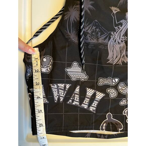 Favant Hawaii Men’s Small Black Shorts Swim Trunks Island Hula Girl Turtle - Picture 10 of 10